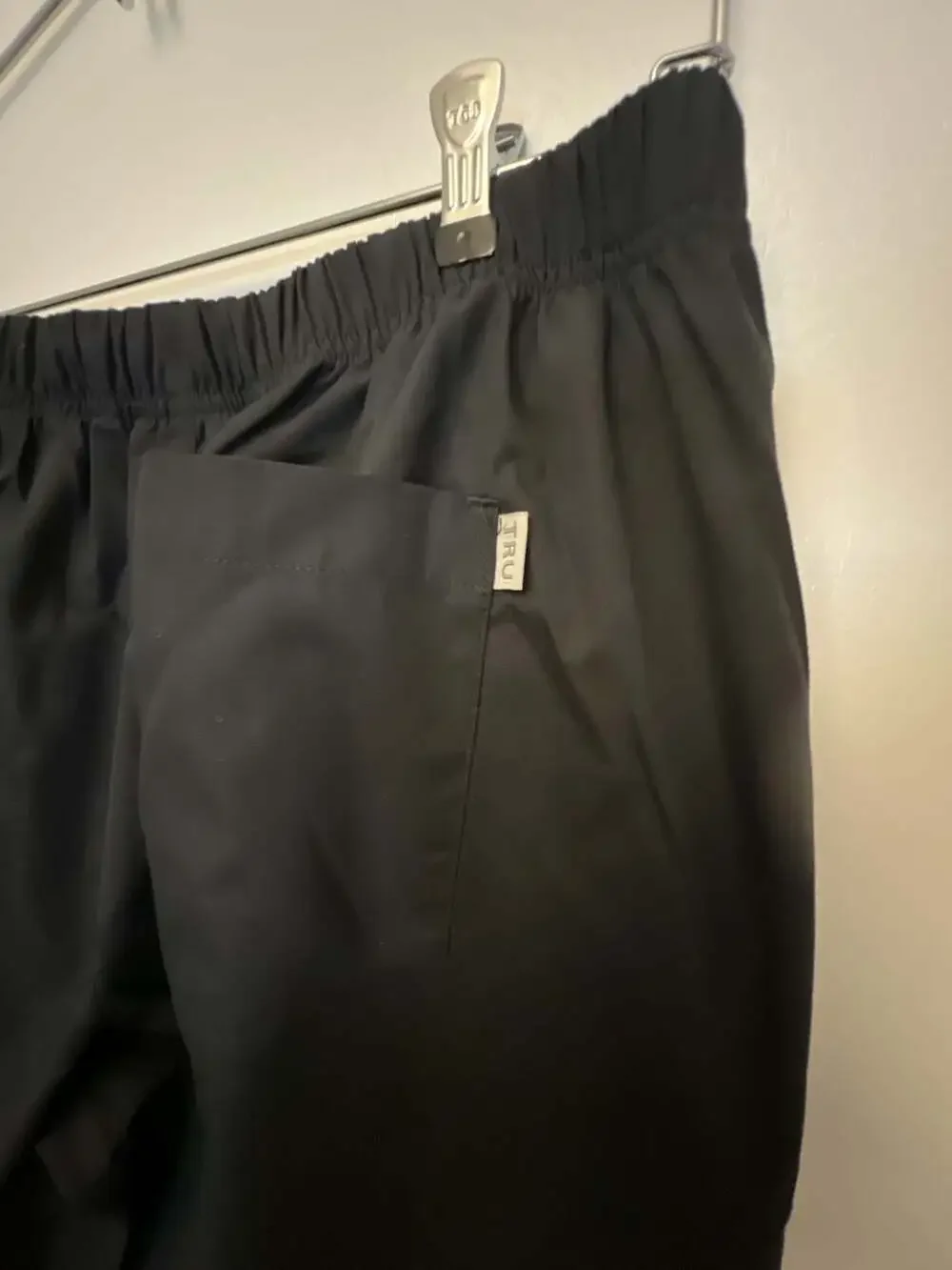 TRU Uniform Scrub Pants Black Elastic Waist Size Large